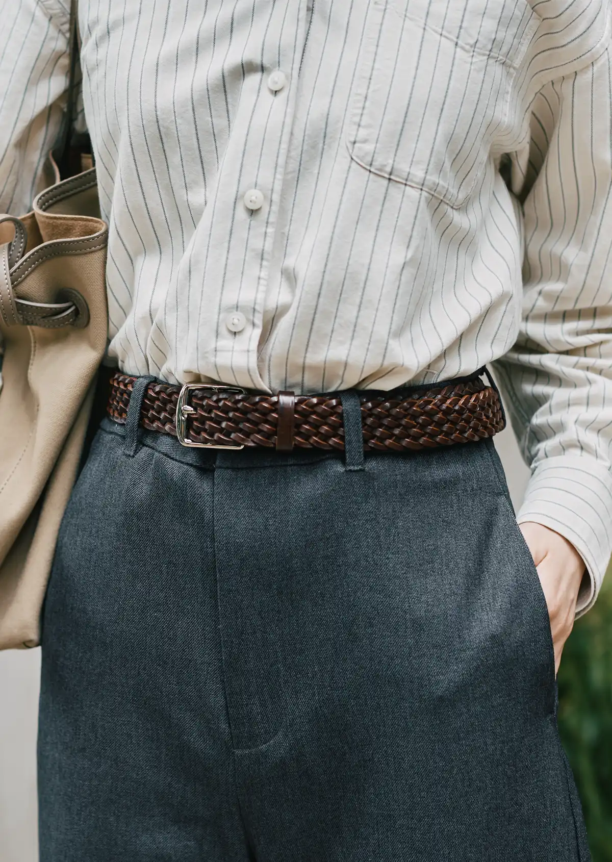 P0058 28mm BASKET WEAVE PLAITED BELT